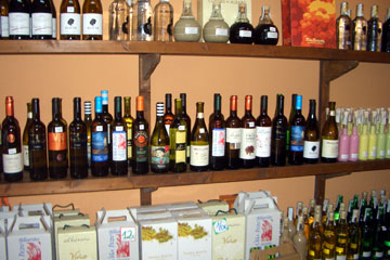 A selection of Albarinos in a merchant in Cambados