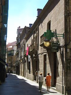 A narrow street in Ourense city